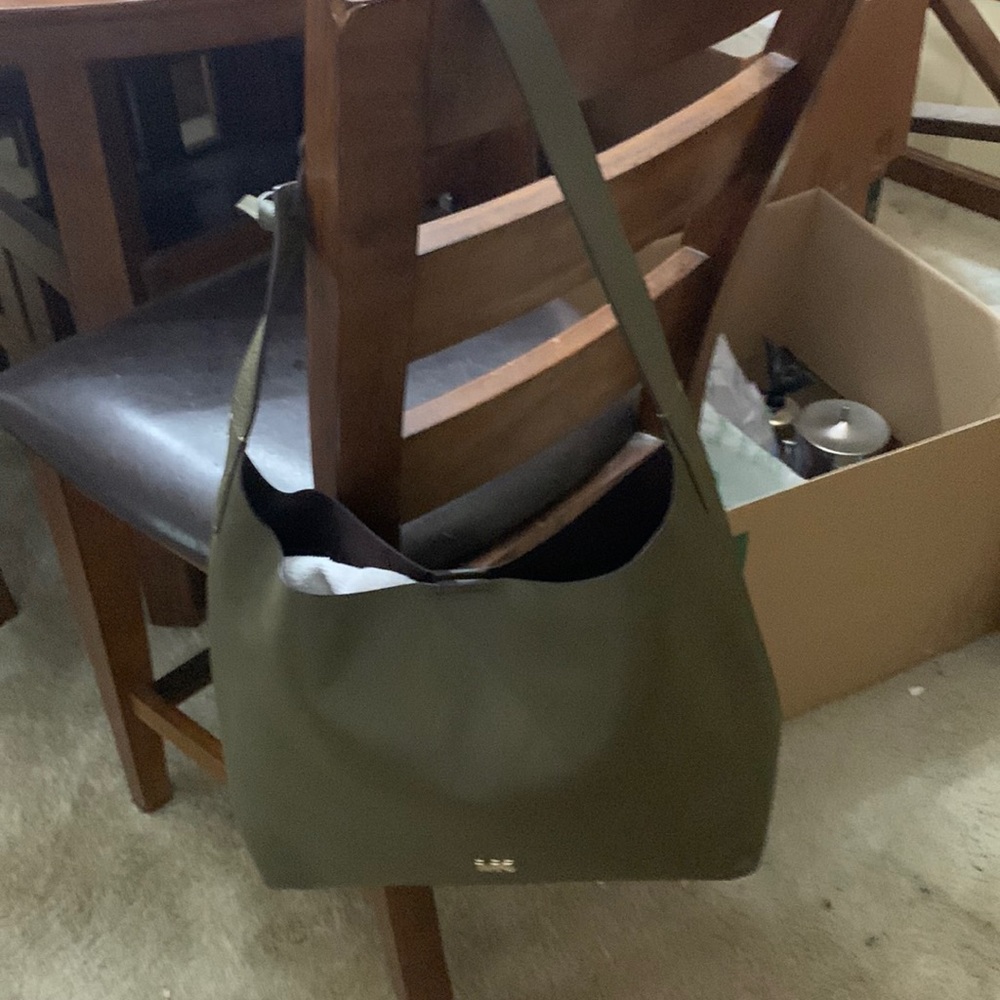 Michael Kors Green Pebbled Leather Suede Shoulder Bag